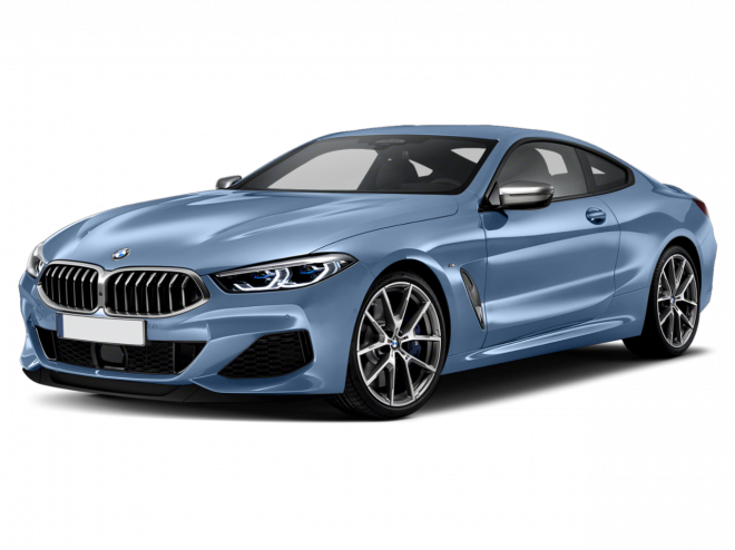 Blue B M W8 Series Coupe