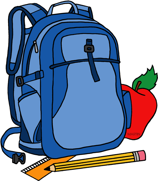 Blue Backpack School Supplies