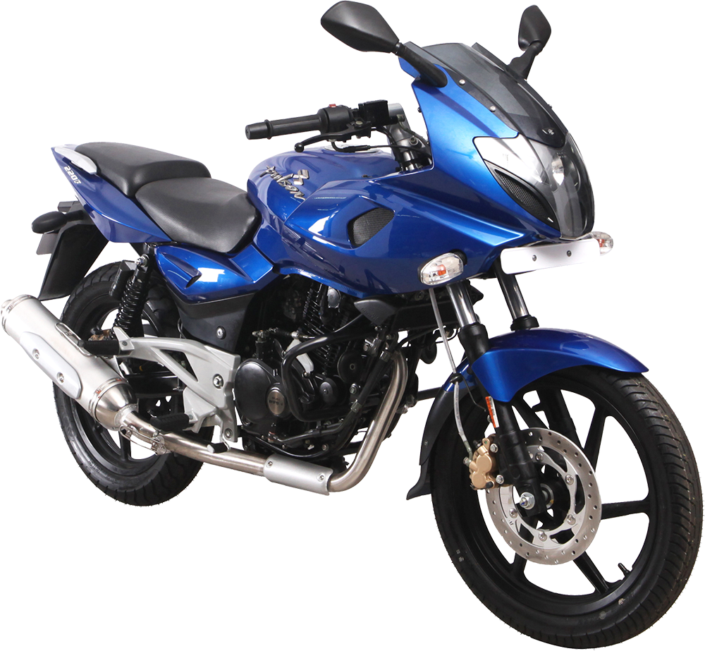 Blue Bajaj Pulsar Motorcycle Isolated