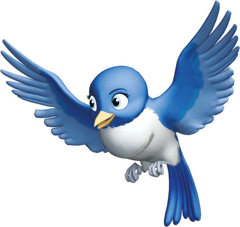 Blue Bird Character Flying