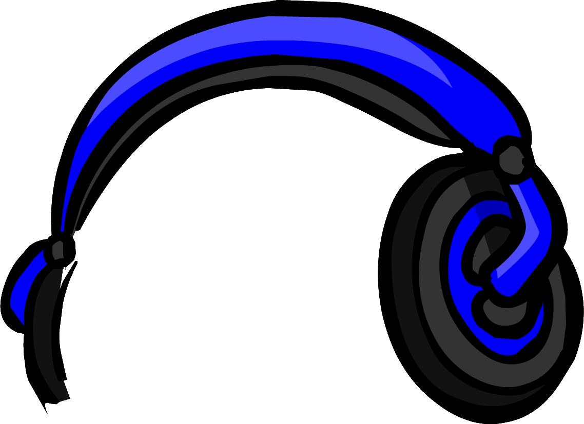 Blue Black Headphones Illustration