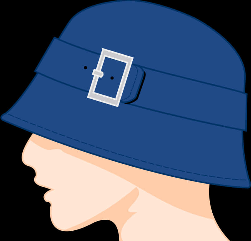 Blue Bucket Hat Profile View
