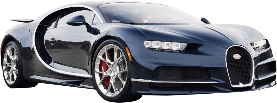 Blue Bugatti Chiron Side View