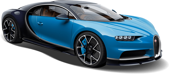 Blue Bugatti Chiron Side View