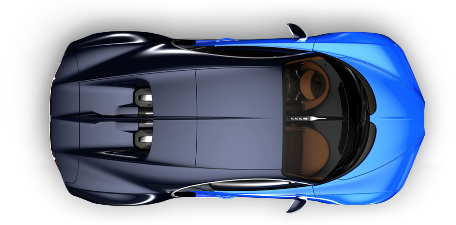 Blue Bugatti Top View