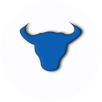 Blue Bull Silhouette Black Background