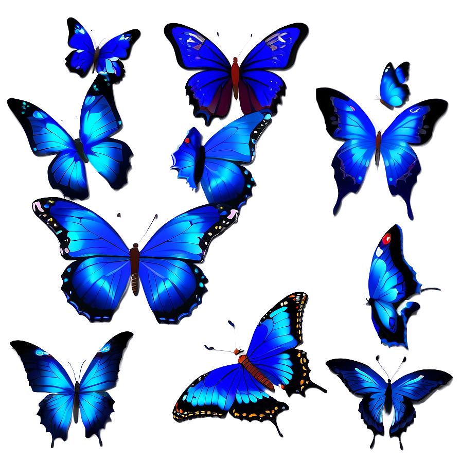 Blue Butterflies Clipart Png 64