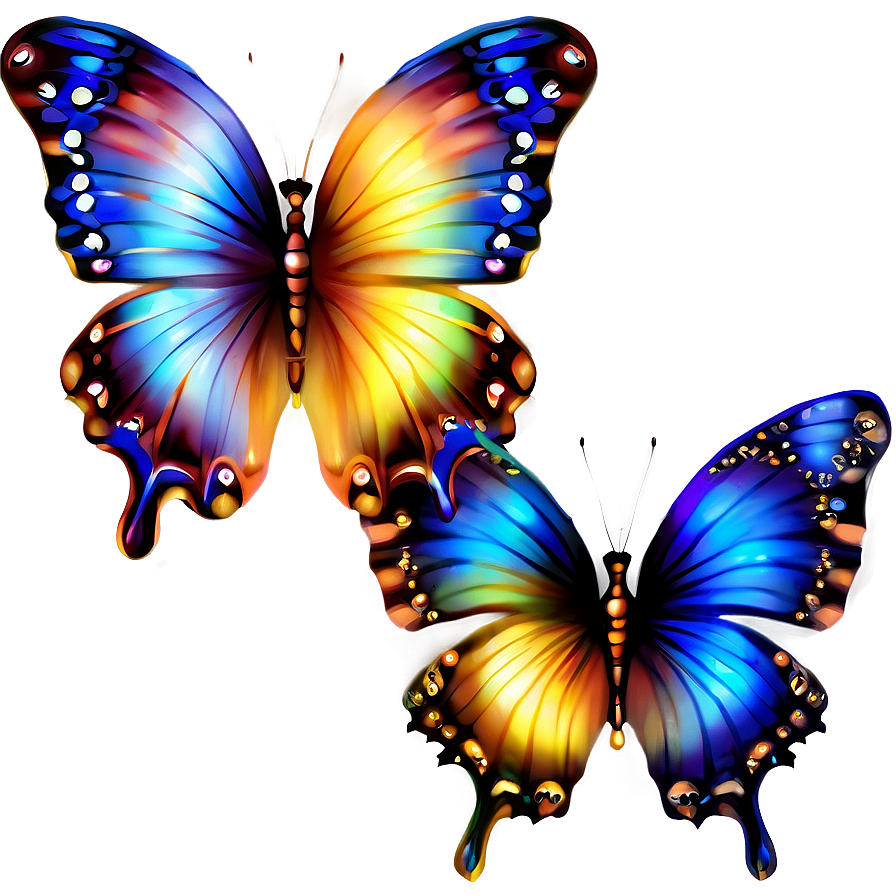 Blue Butterflies Decoration Png Udx7