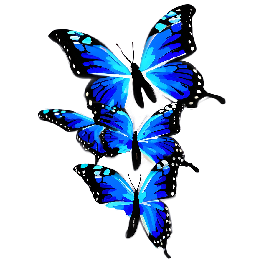 Blue Butterflies Design Png Lax