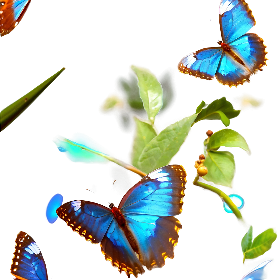 Blue Butterfly In Sunlight Png Vmi