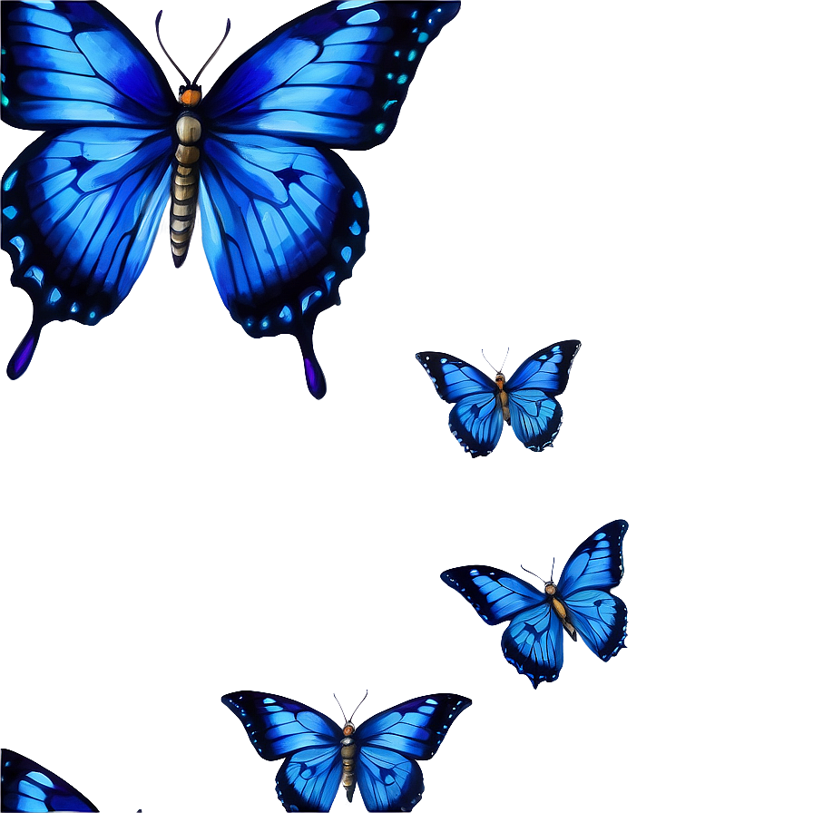 Blue Butterfly In Watercolor Png Ggk16