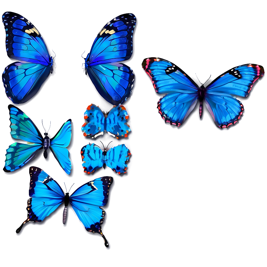 Blue Butterfly On Blue Background Png Ikx14