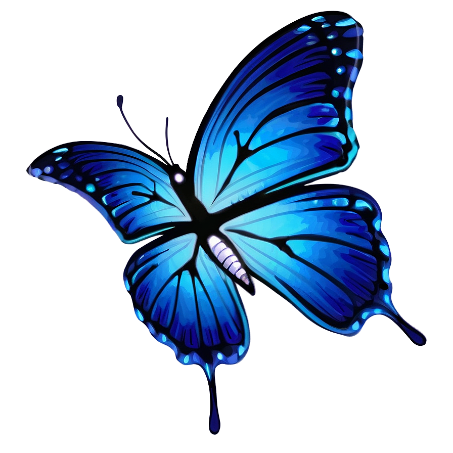 Blue Butterfly On Flower Png Uap26