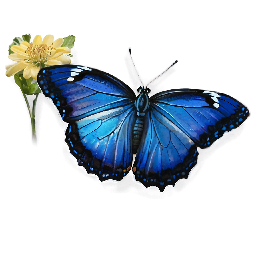 Blue Butterfly On White Png 05212024