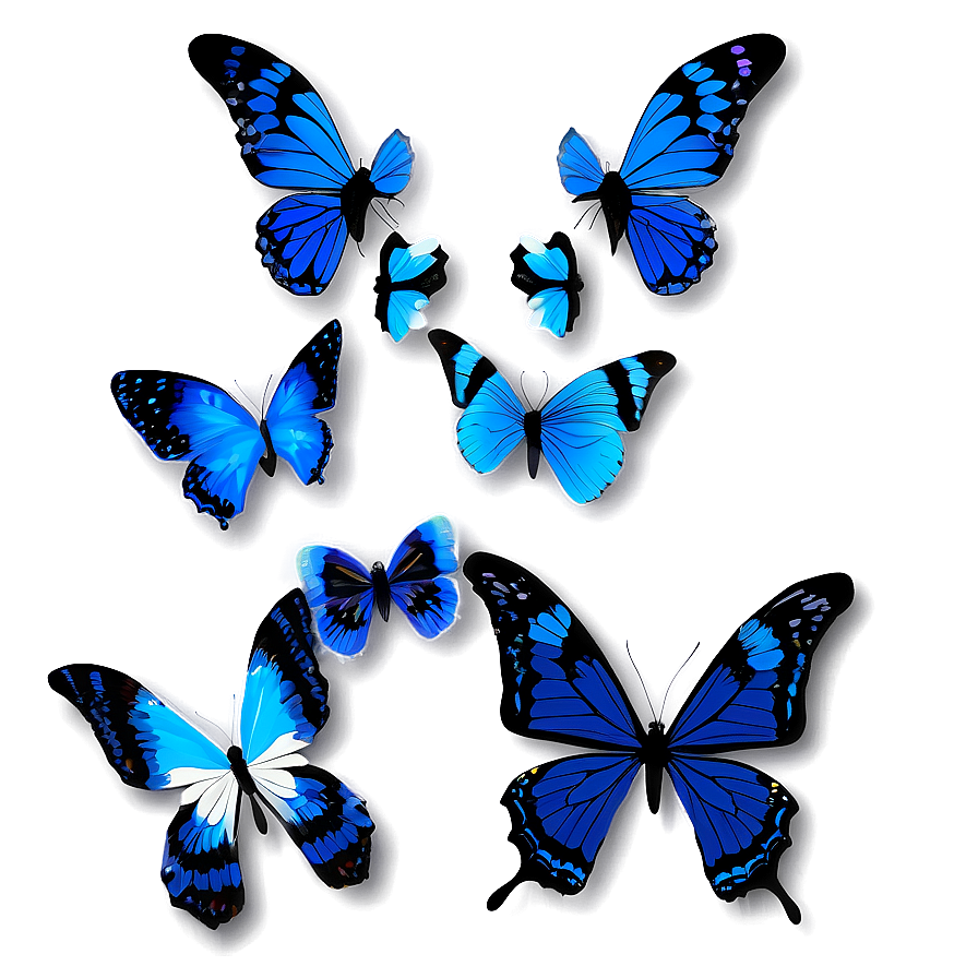 Blue Butterfly Pattern Png 70