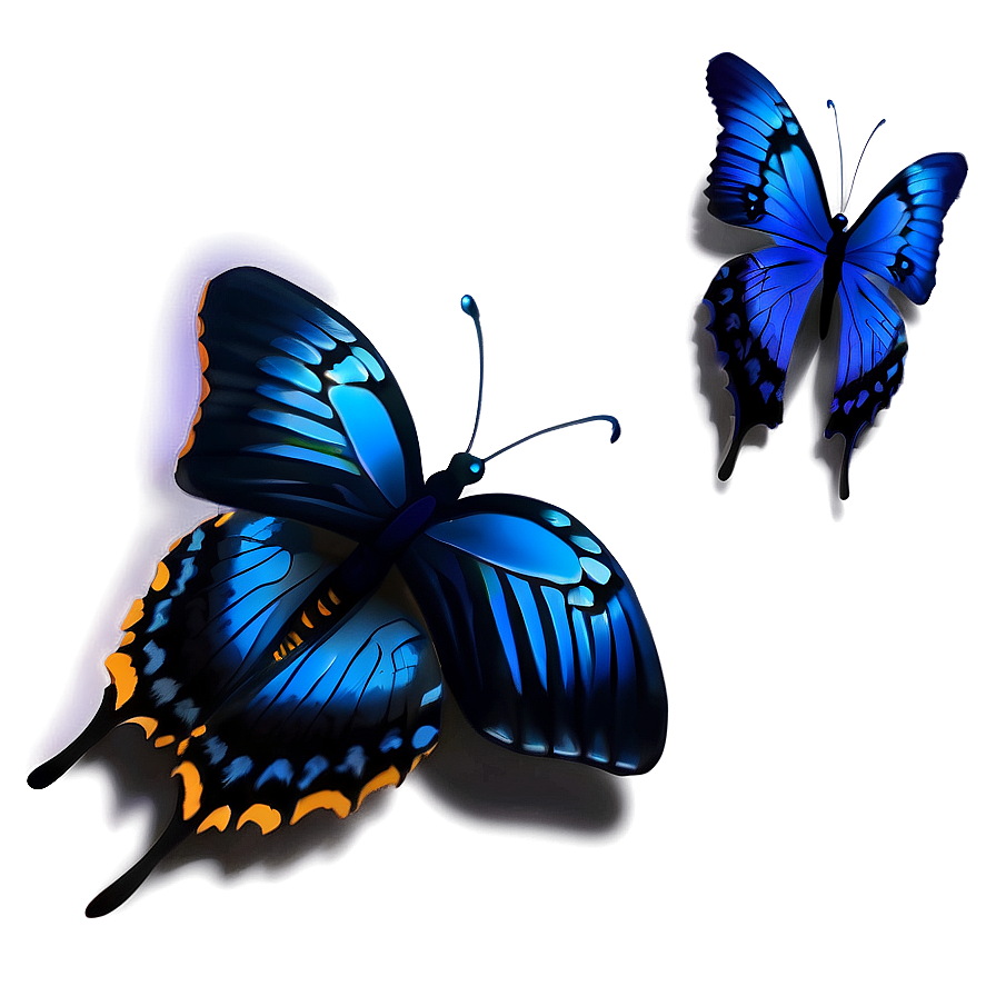 Blue Butterfly Under Moonlight Png 70