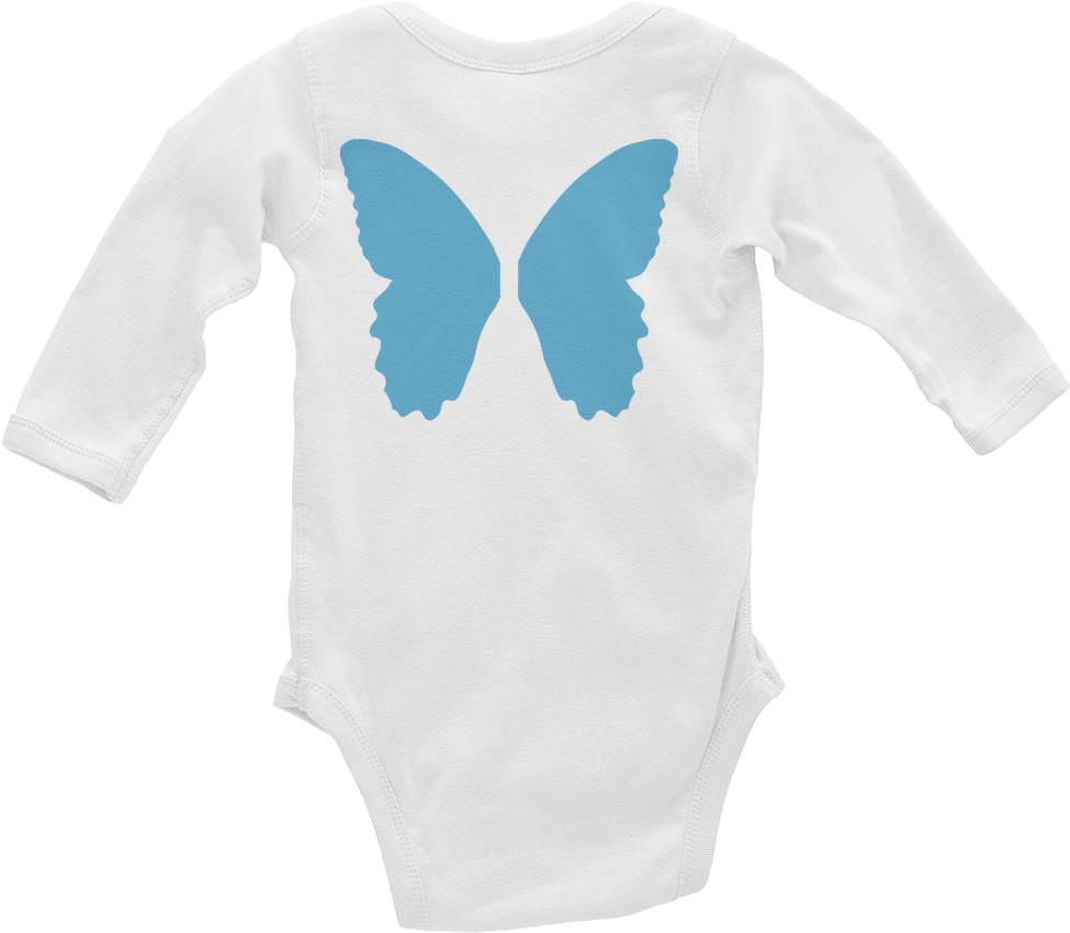 Blue Butterfly Wings Baby Onesie