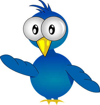 Blue Cartoon Bird Vector