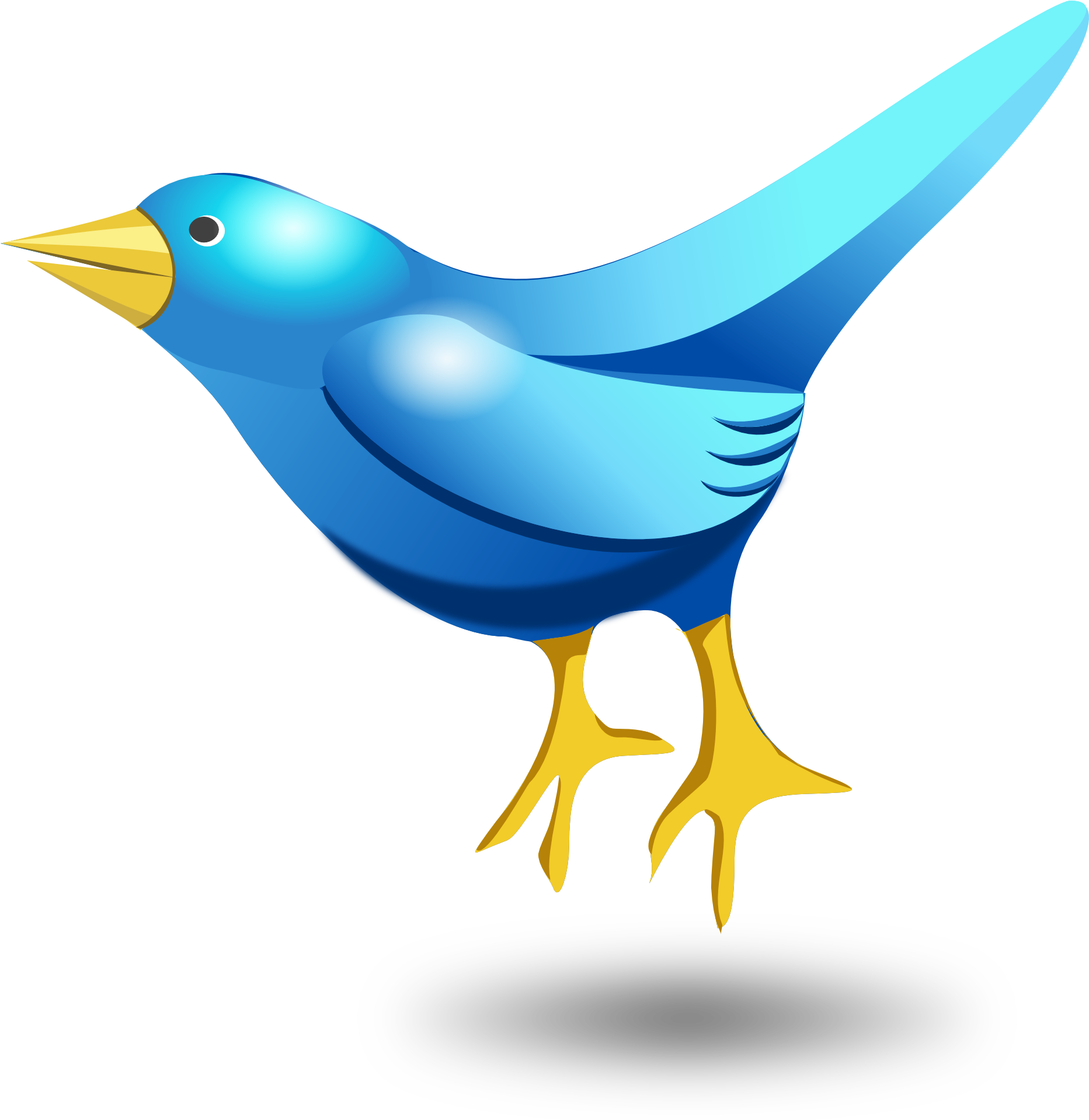 Blue Cartoon Bird