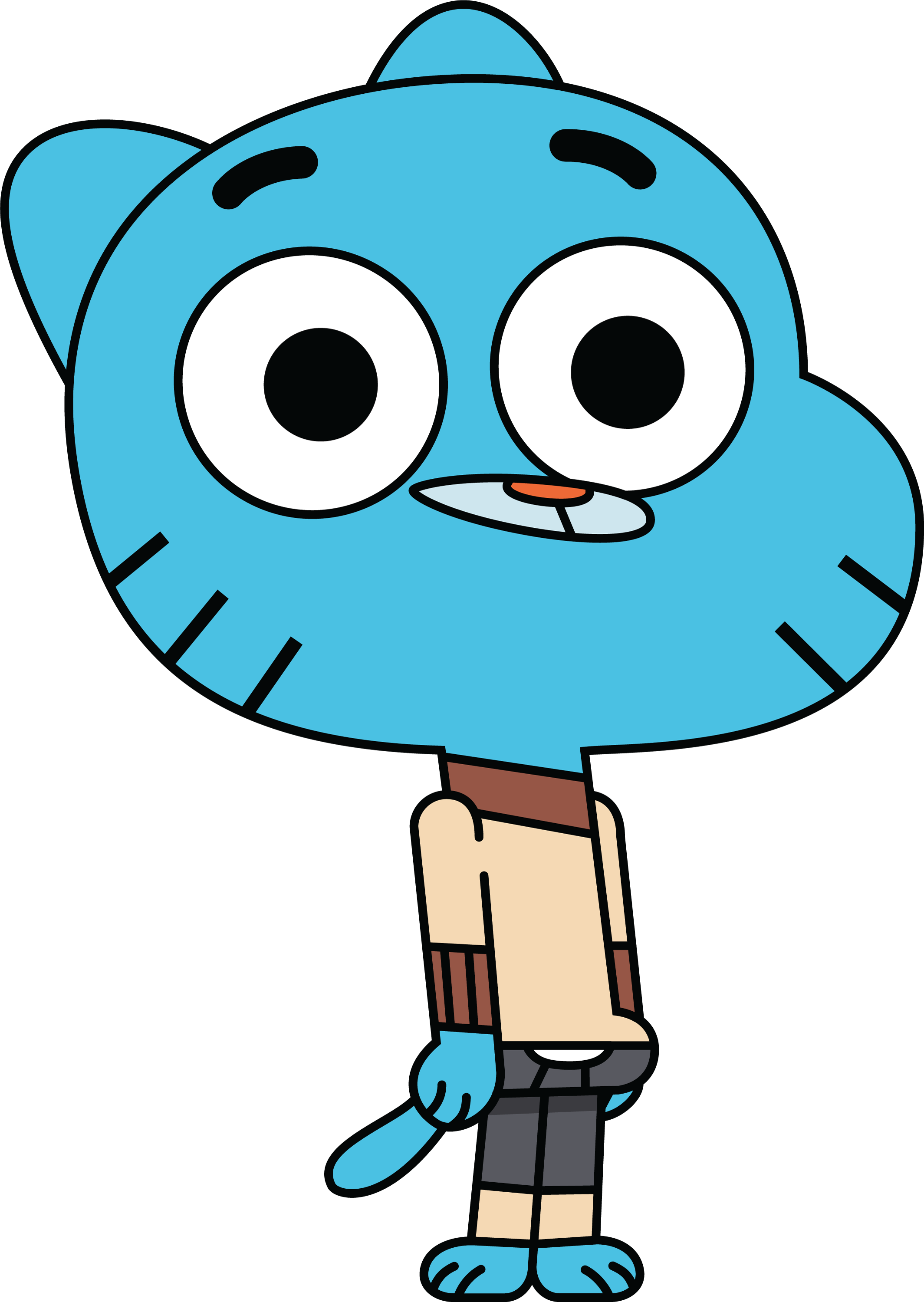 Blue Cartoon Cat Character Standing