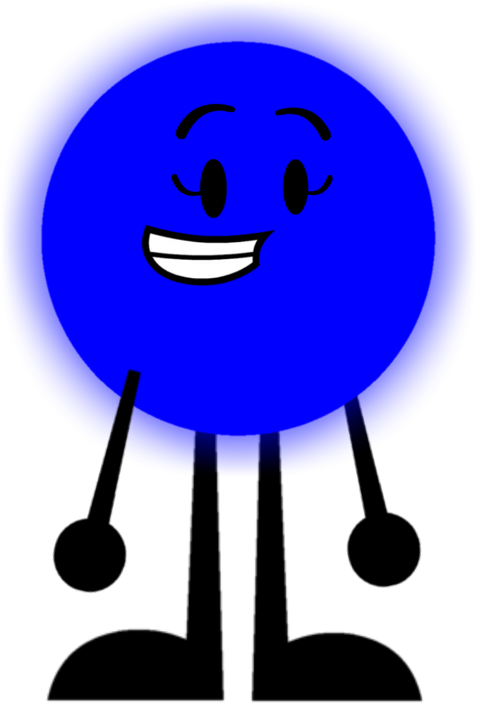 Blue Cartoon Character Smiling