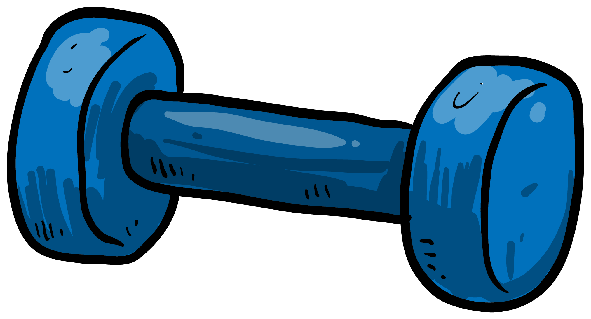 Blue Cartoon Dumbbell