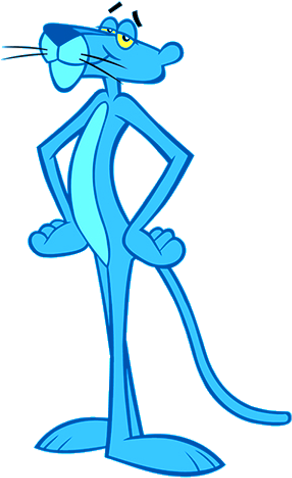 Blue Cartoon Panther Standing