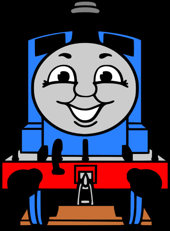 Blue Cartoon Train Character