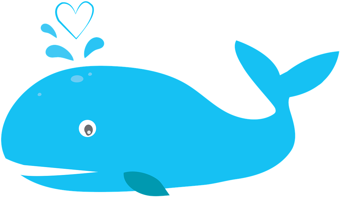 Blue Cartoon Whale Clipart