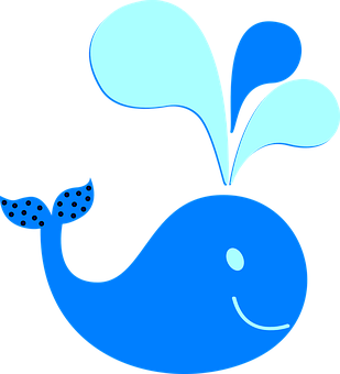 Blue Cartoon Whale