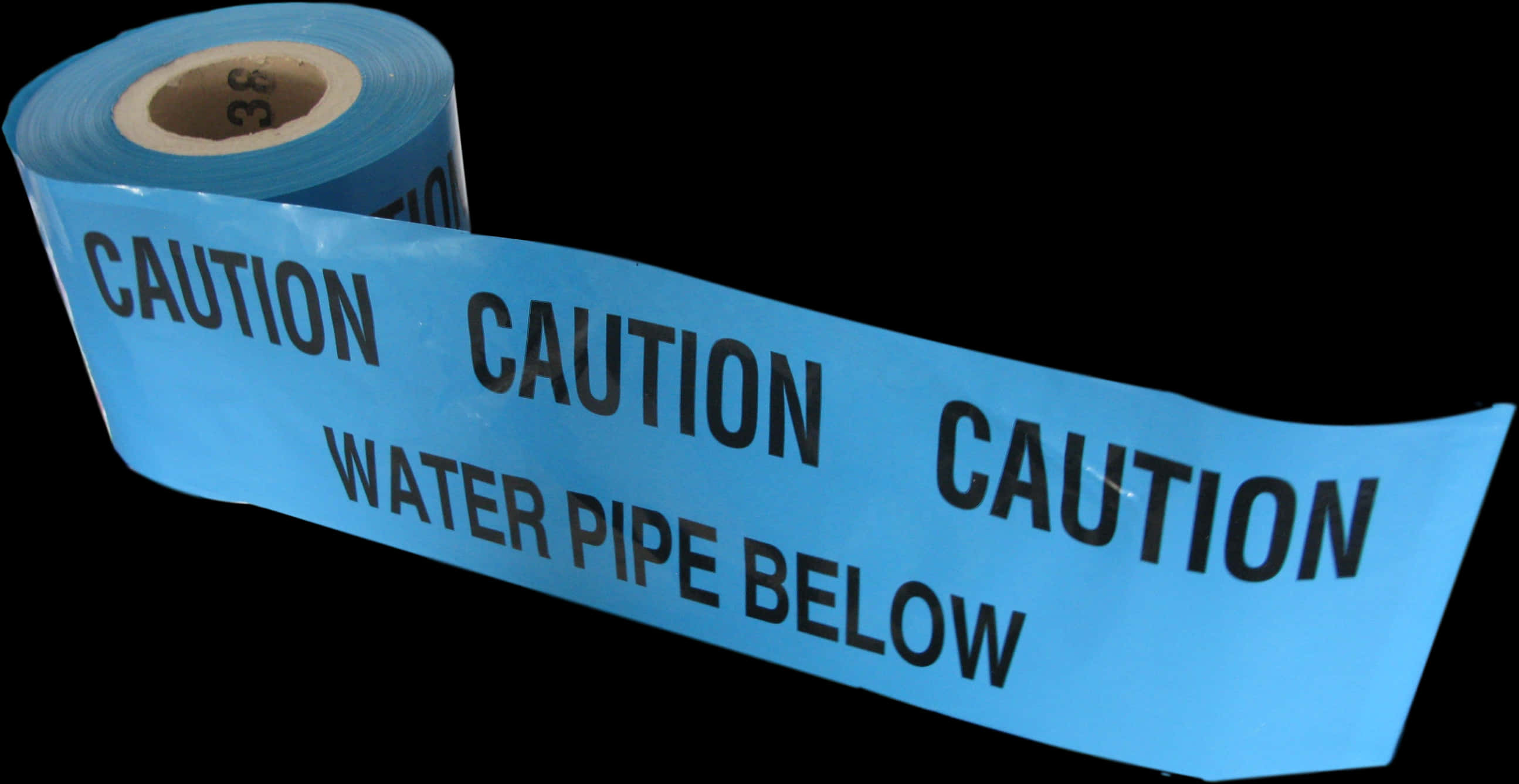 Blue Caution Water Pipe Below Tape