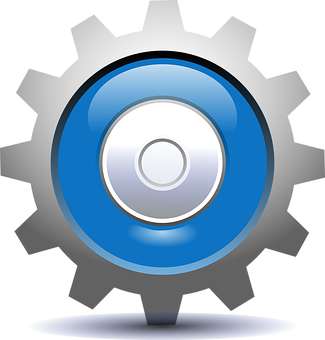 Blue Center Gear Icon