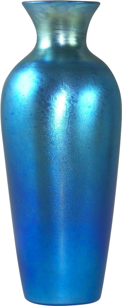 Blue Ceramic Vase Reflective Surface