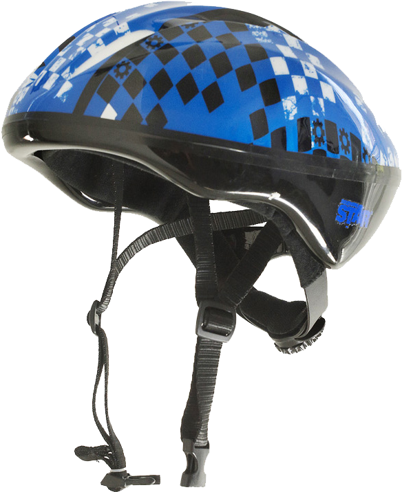 Blue Checkered Bicycle Helmet