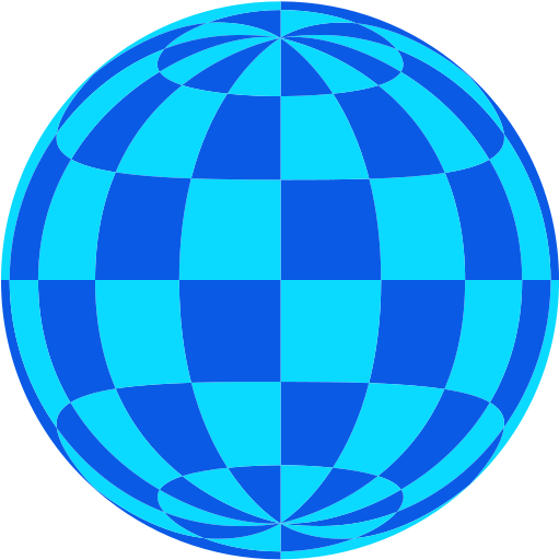 Blue Checkered Sphere Illustration
