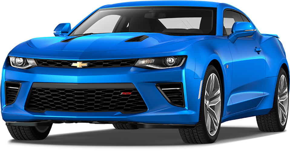 Blue Chevrolet Camaro S S Angled View