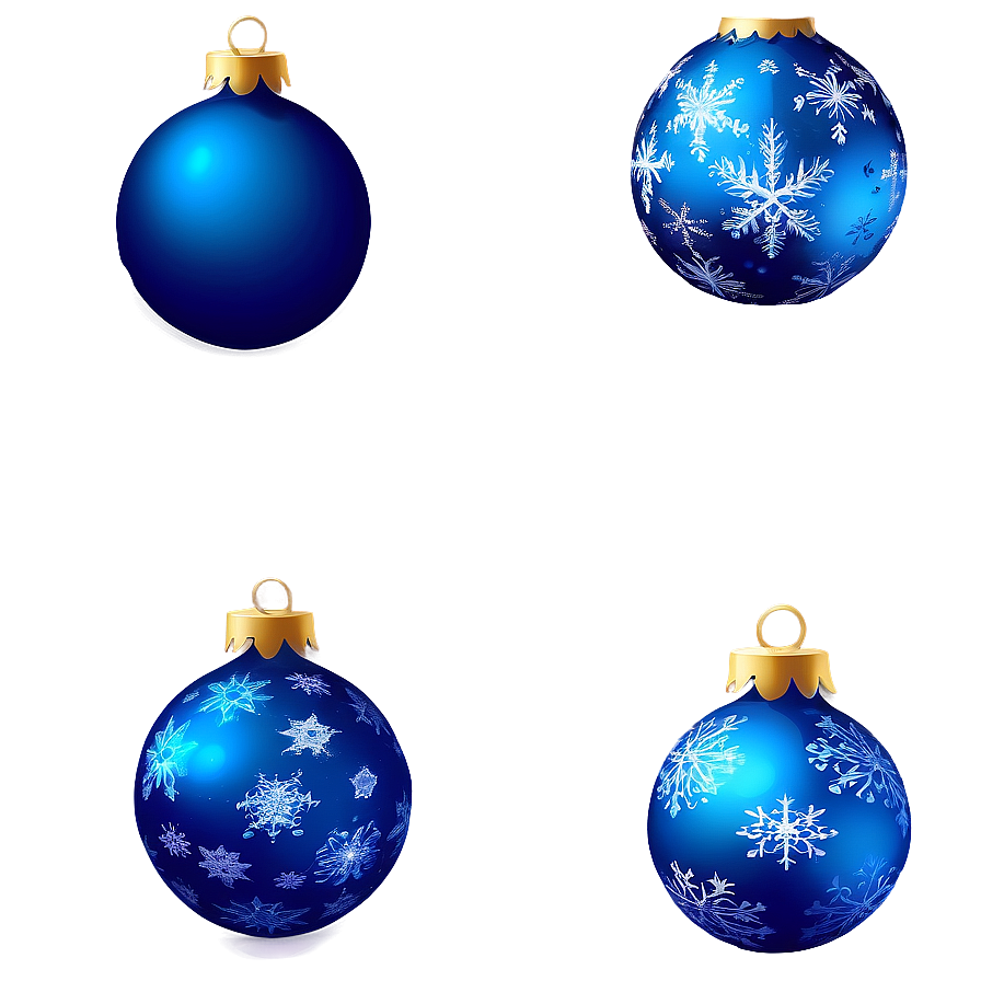 Blue Christmas Ornaments Png 05252024