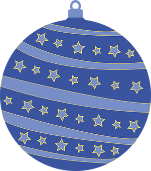 Blue Christmas Ornamentwith Stars