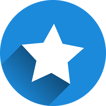 Blue Circle White Star Icon