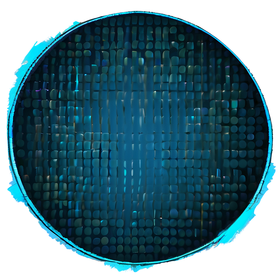 Blue Circle With Glitch Effect Png Wtd