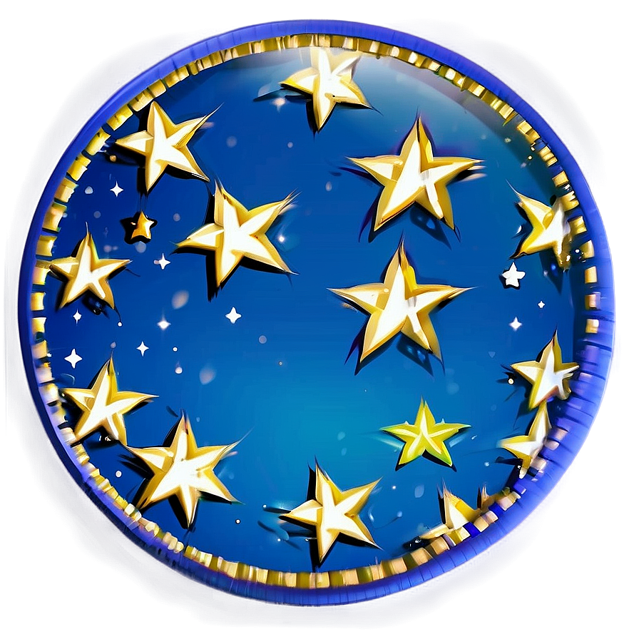 Blue Circle With Stars Png Shu