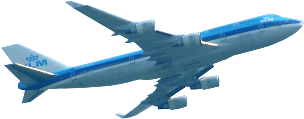 Blue Commercial Airplane In Flight