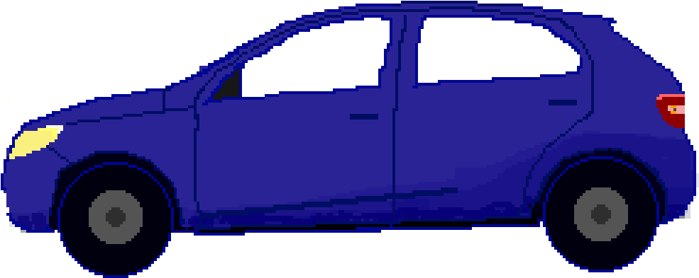 Blue Compact Car Illustration