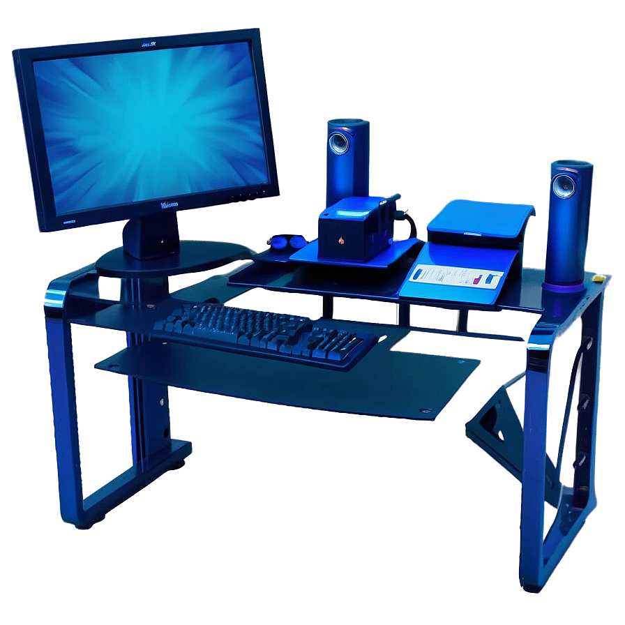 Blue Computer Desk Png 73