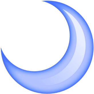 Blue Crescent Moon Illustration