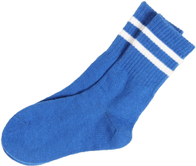 Blue Crew Sockwith White Stripes.png