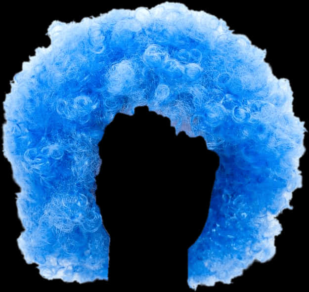 Blue_ Curly_ Clown_ Wig_ Isolated_on_ Black_ Background