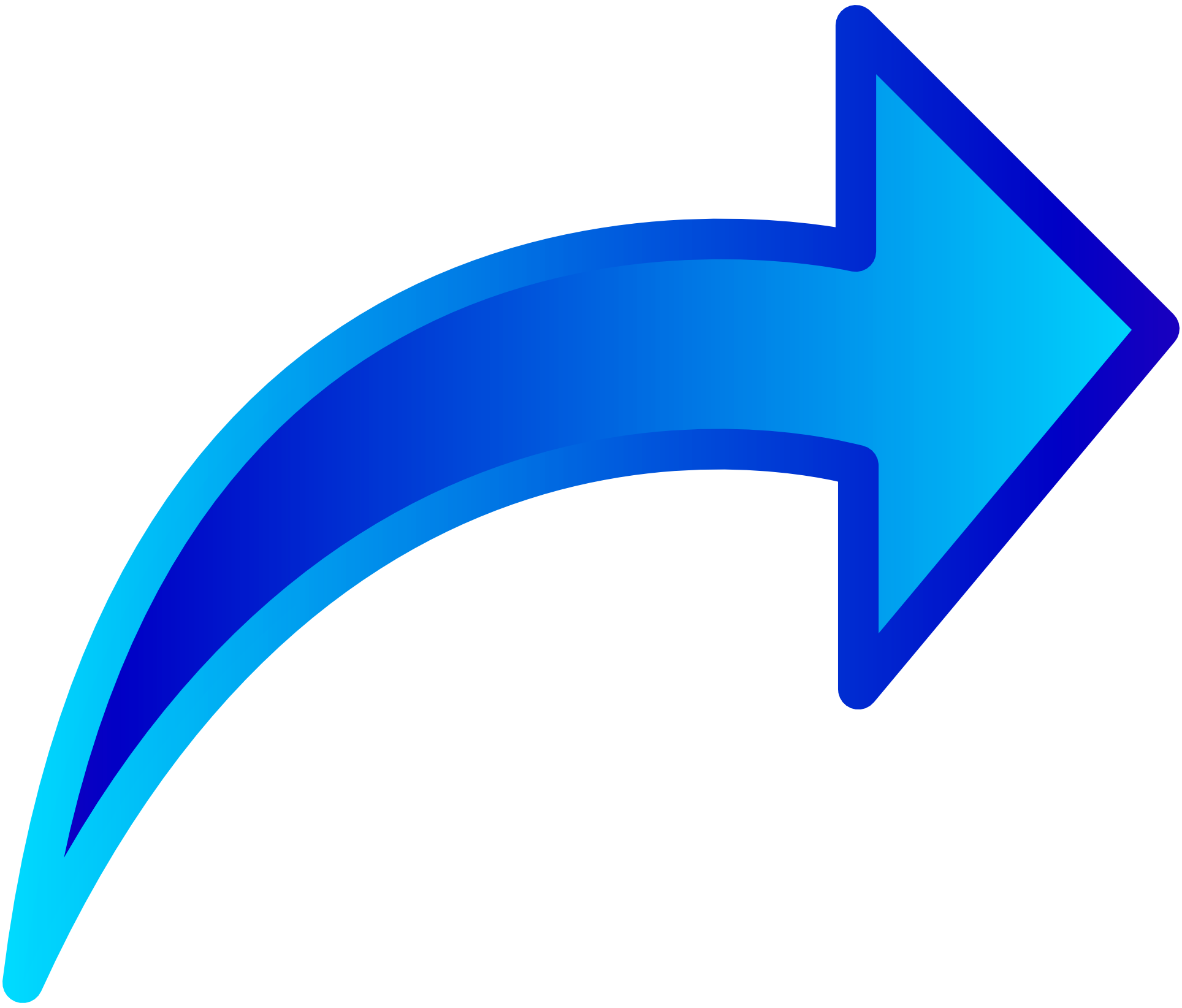 Blue Curved Arrow