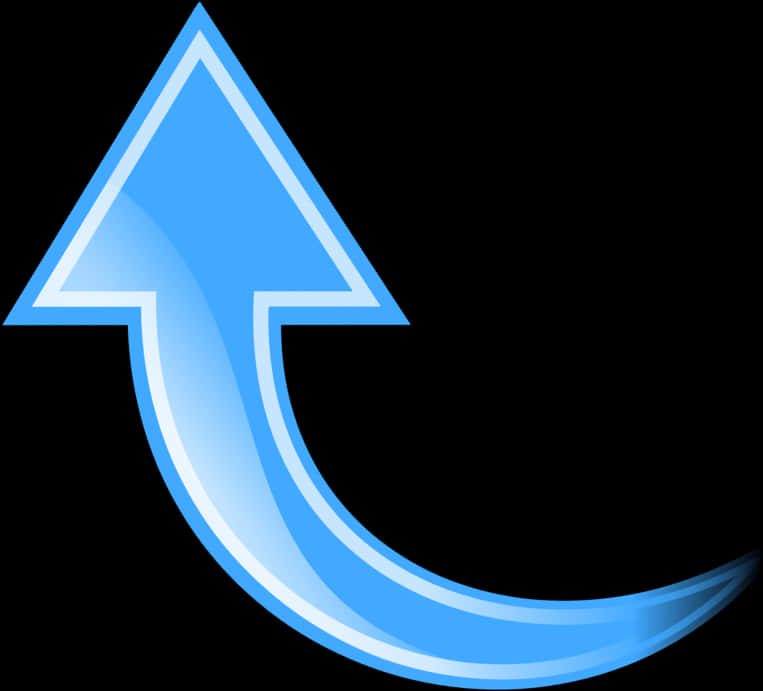 Blue Curved Arrow