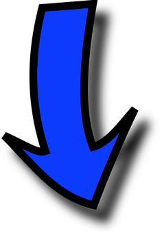 Blue Curved Downward Arrow